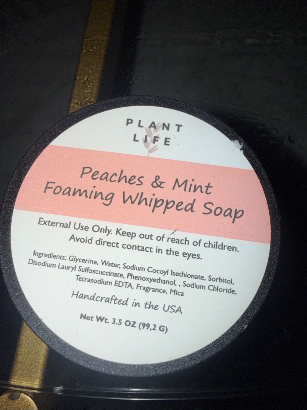 Plant Life Peaches & Mint Foaming Whipped Soap - Pink & White